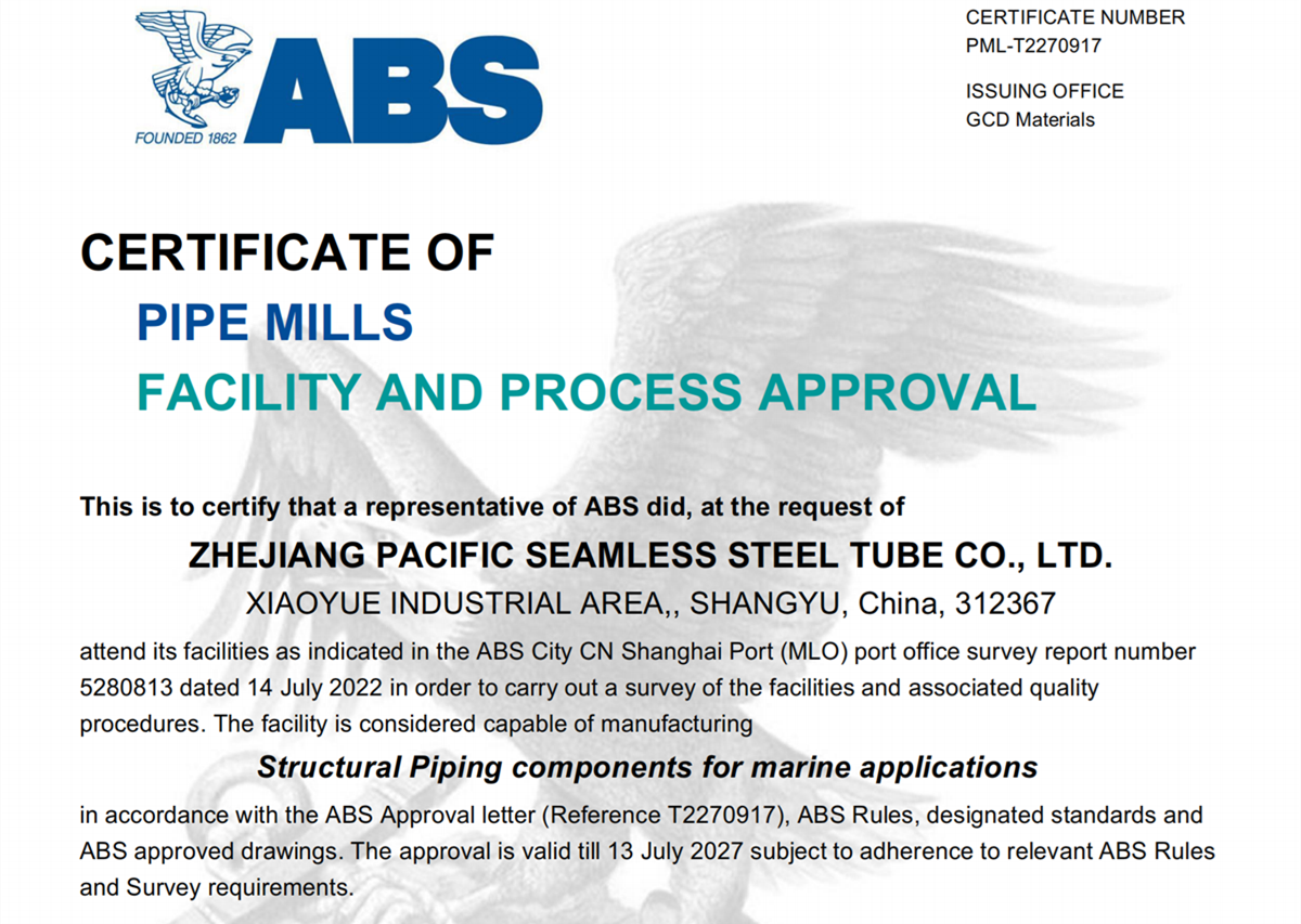 ABS CERTIFICATE